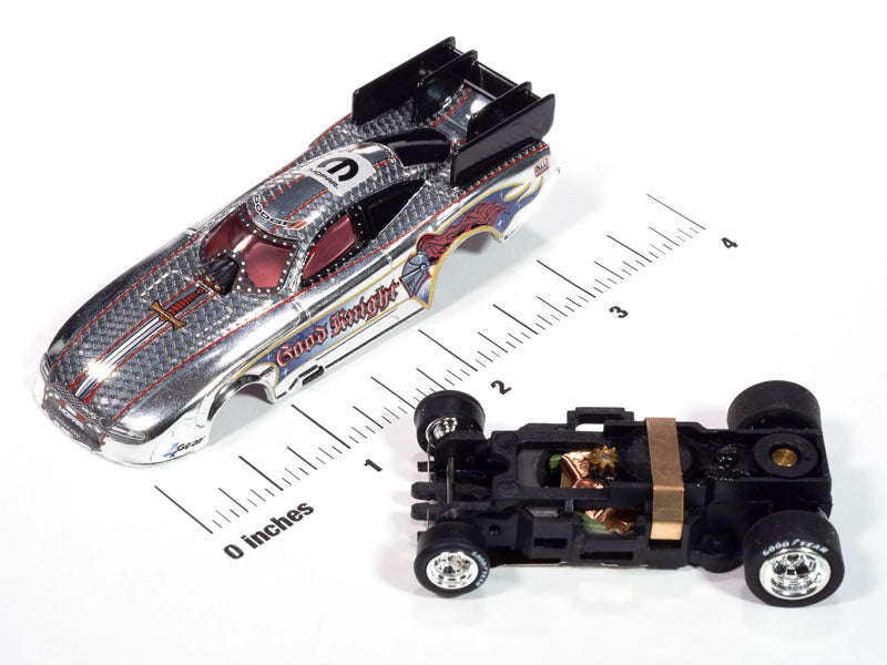 Auto World 4Gear SC421-2A 2022 Dodge Charger Good Knight FC (Silver Chm, Black, White, Blue & Red) HO Scale Slot Car
