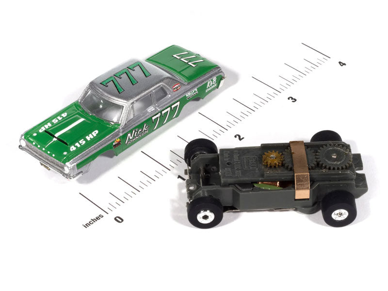 Auto World Thunderjet SC423-3B 1964 Dodge 330 Pro Stock (Green & Silver) HO Scale Slot Car