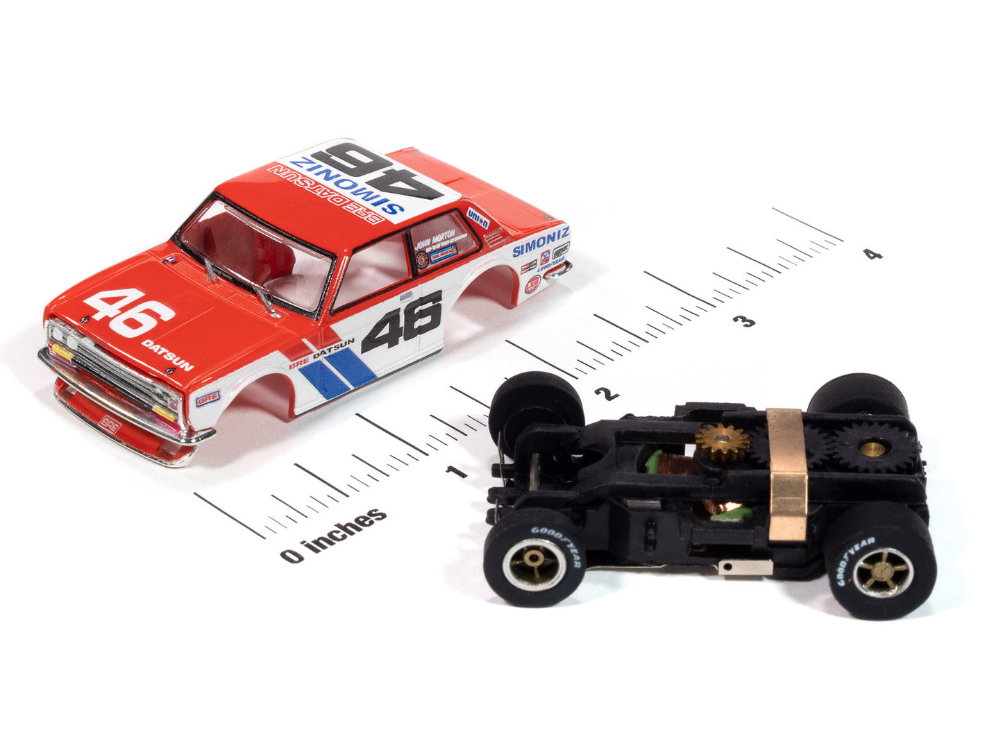 Auto World Xtraction SC420-1 1972 BRE Datsun 510 #46 HO Scale Slot Car