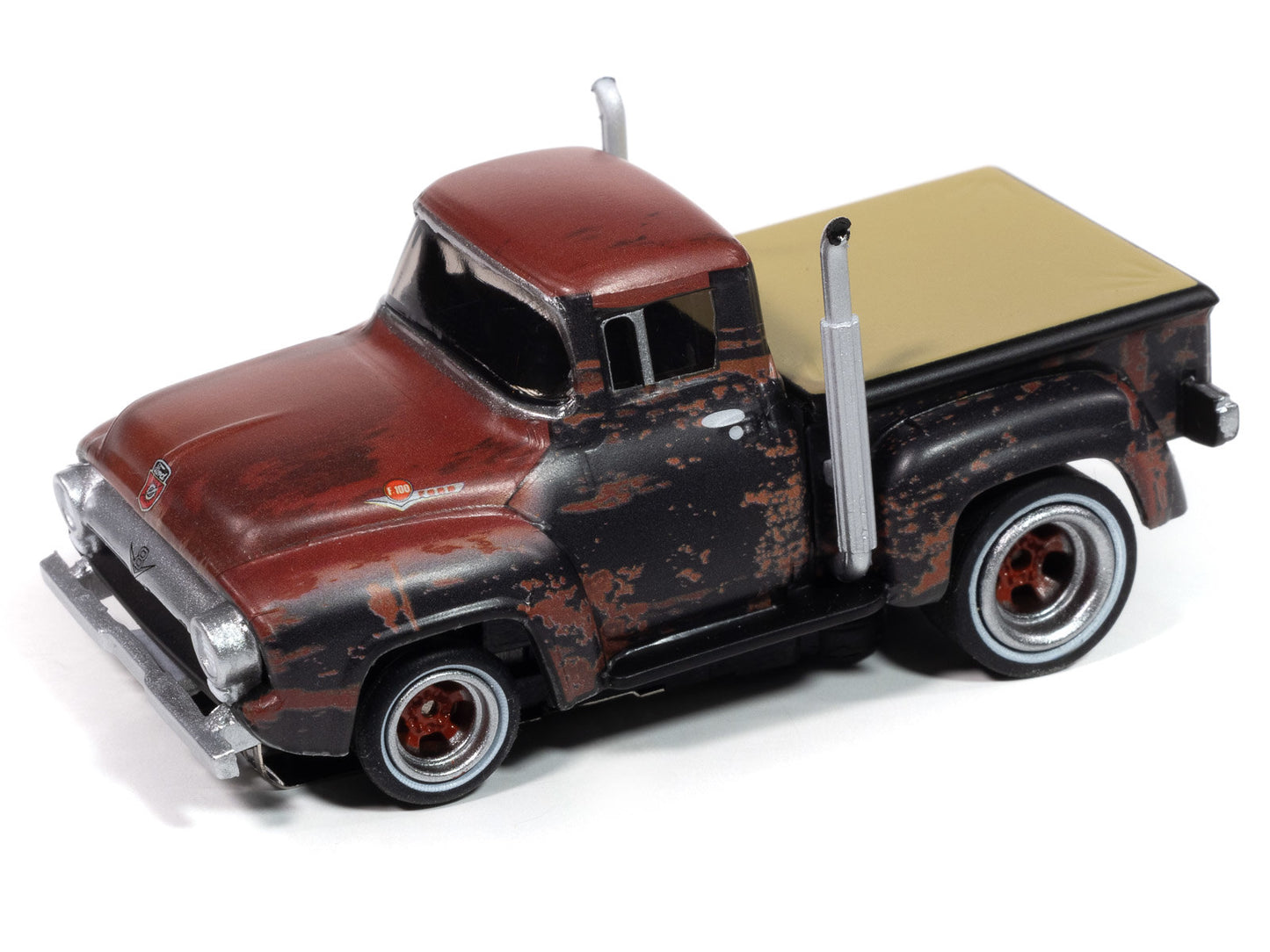 Auto World 4Gear SC413-3B 1956 Ford F100 Pickup (Rusted) HO Scale Slot Car