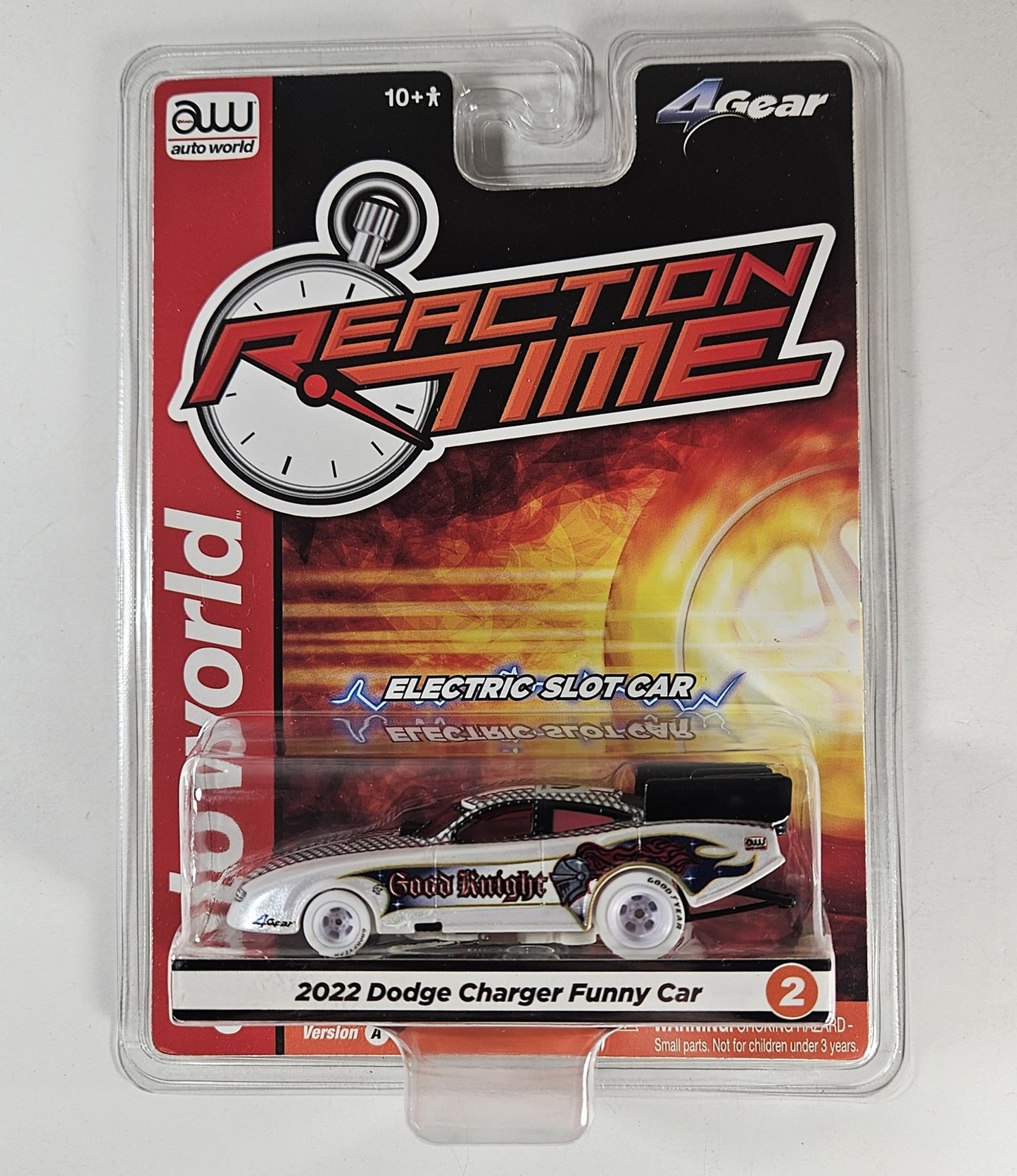 Auto World 4Gear SC421 2022 Dodge Charger Good Knight FC (**iWheels**) HO Scale Slot Car