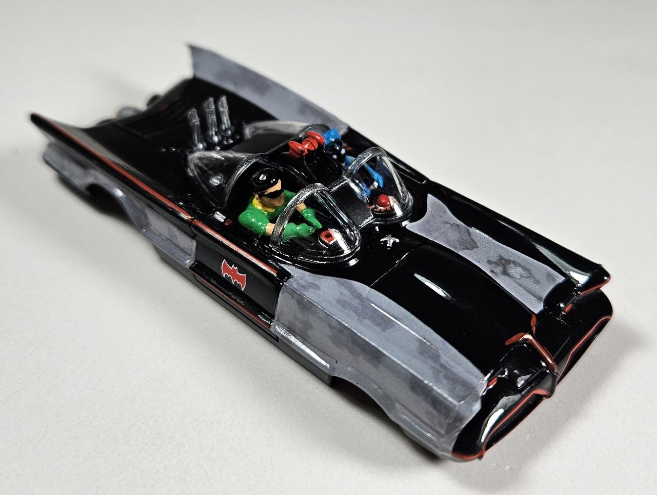 Auto World Parts 4Gear Slot Car Body SC395-4 1966 TV Series Batmobile (Black w/ Primered Repair Patches)