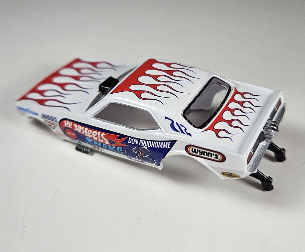 Auto World Parts 4Gear Slot Car Body SC376-3 R1 DON "THE SNAKE" PRUDHOMME 1972 PLYMOUTH CUDA FUNNY CAR