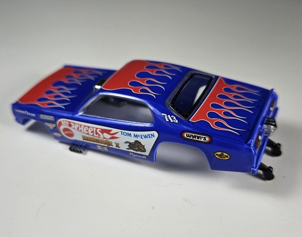 Auto World Parts 4Gear Slot Car Body SC376-2 R1 TOM "THE MONGOOSE" MCEWEN 1972 PLYMOUTH DUSTER FUNNY CAR