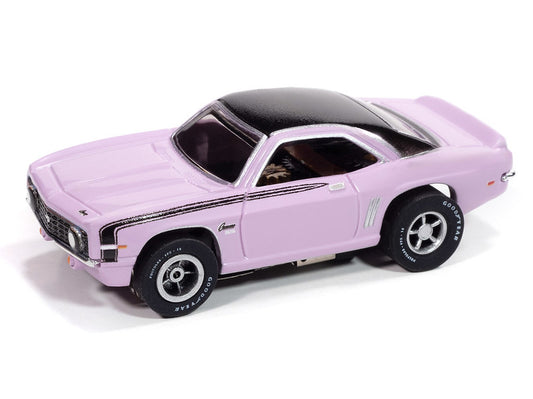 Auto World Xtraction SC410-2A 1969 Chevy Camaro (Orchid & Black) HO Scale Slot Car