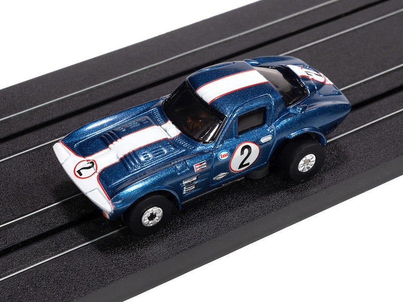 Auto World Thunderjet SC415-2A 1964 Corvette Grand Sport (Blue & White) HO Scale Slot Car