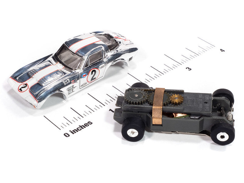Auto World Thunderjet SC415-2B 1964 Corvette Grand Sport (Chrome) HO Scale Slot Car
