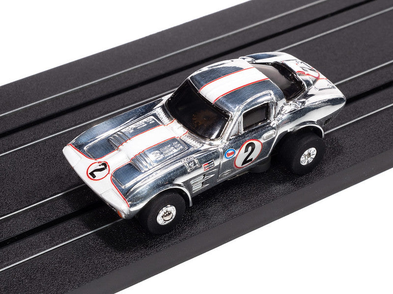 Auto World Thunderjet SC415-2B 1964 Corvette Grand Sport (Chrome) HO Scale Slot Car
