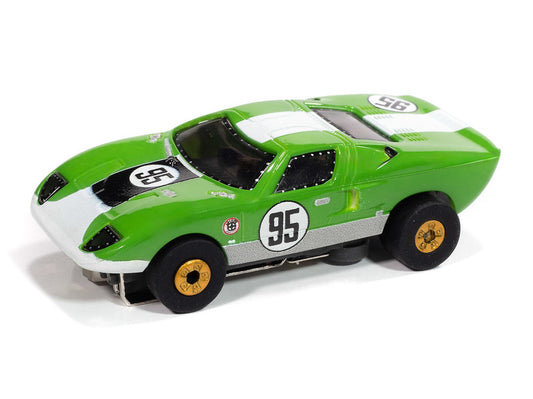 Auto World Thunderjet SC415-4A 1966 Ford GT40 (Green & White) HO Scale Slot Car