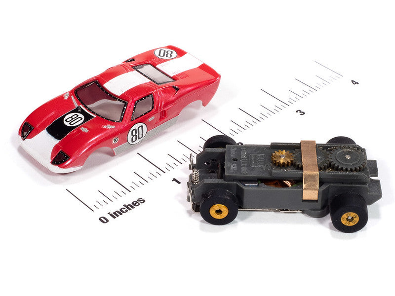 Auto World Thunderjet SC415-4B 1966 Ford GT40 (Carmine) HO Scale Slot Car