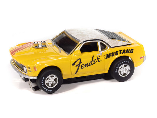 Auto World Super III SC419-1B 1970 BOSS Mustang Fender (Yellow) HO Scale Slot Car