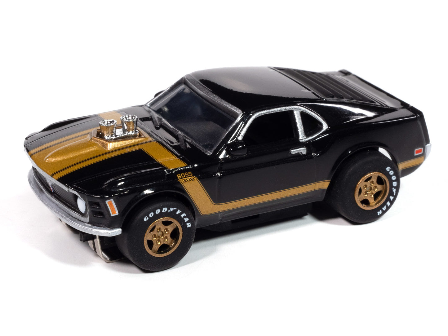 Auto World Super III SC413-1B 1970 Ford Mustang (Black) HO Scale Slot Car