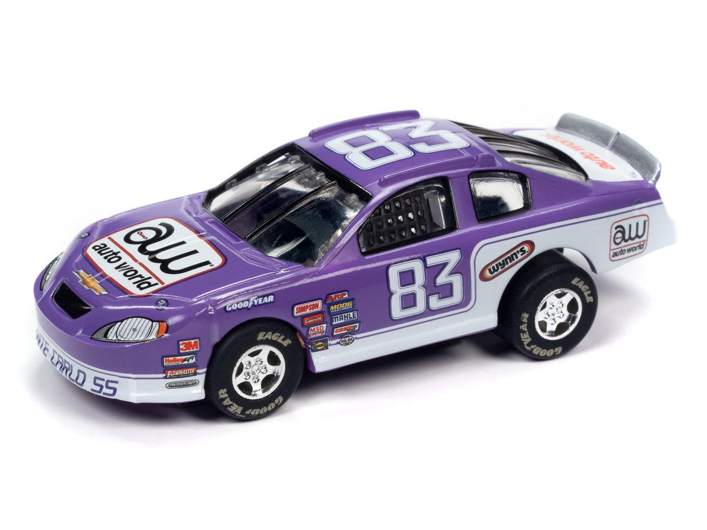 Auto World Super III SC399-1B 2008 Chevy Monte Carlo SS Stock Car (Purple) HO Scale Slot Car