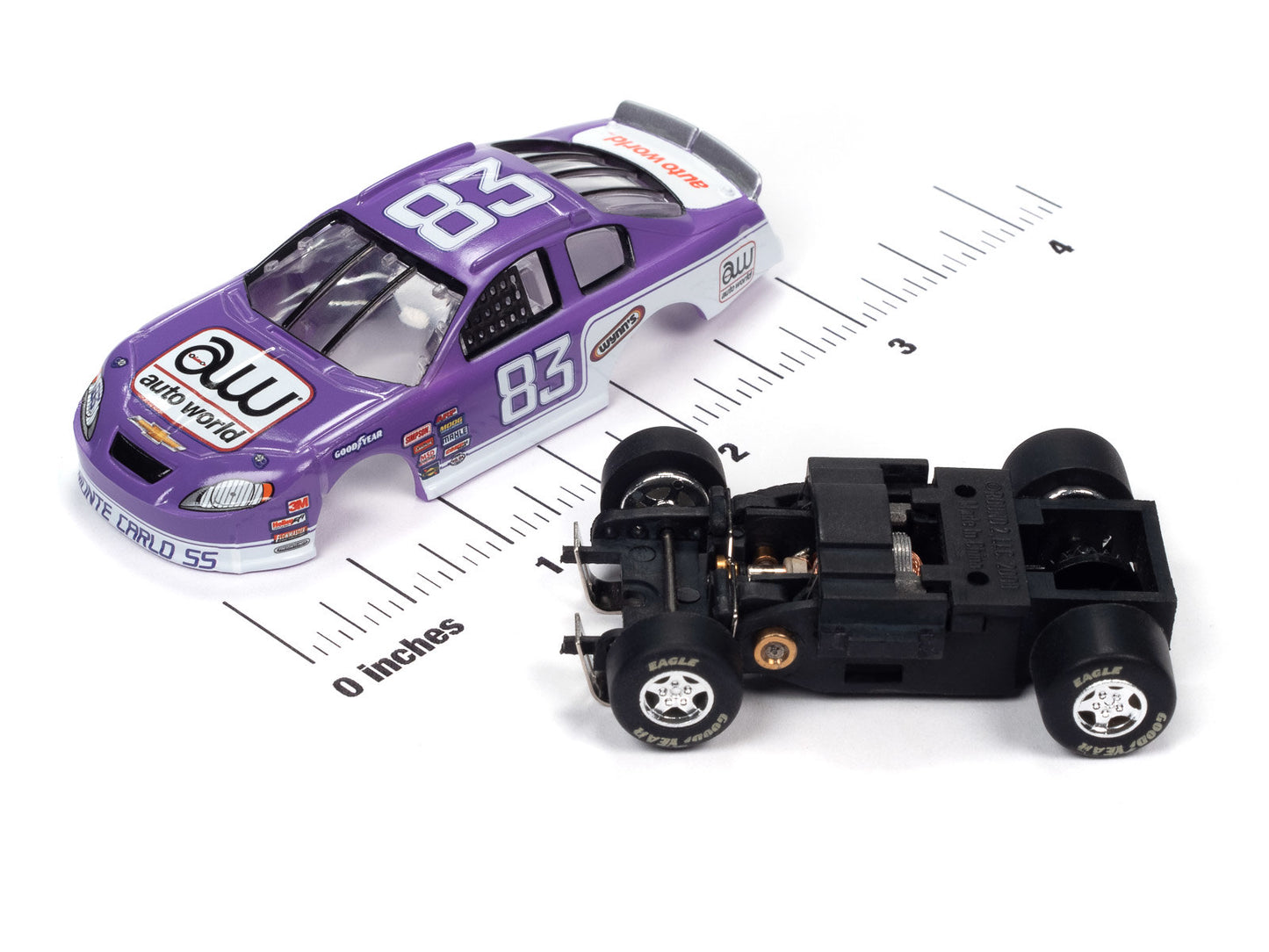 Auto World Super III SC399-1B 2008 Chevy Monte Carlo SS Stock Car (Purple) HO Scale Slot Car