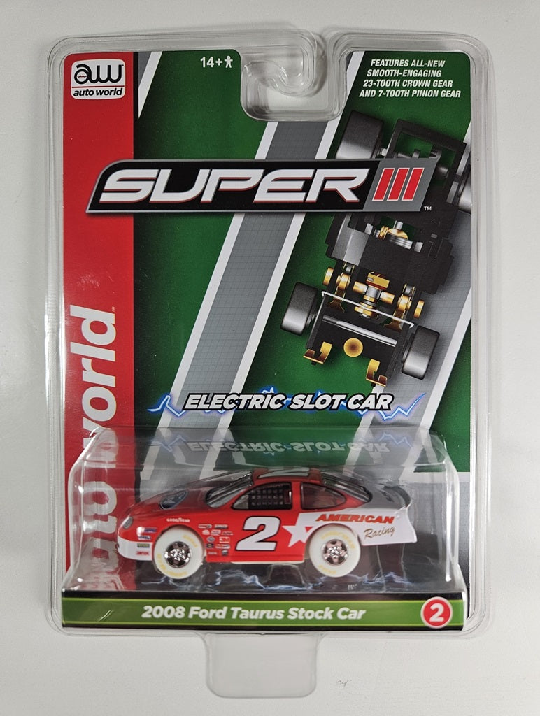 Auto World Super III SC399-2A 2008 Ford Taurus Stock Car (Red) iWheels HO Scale Slot Car