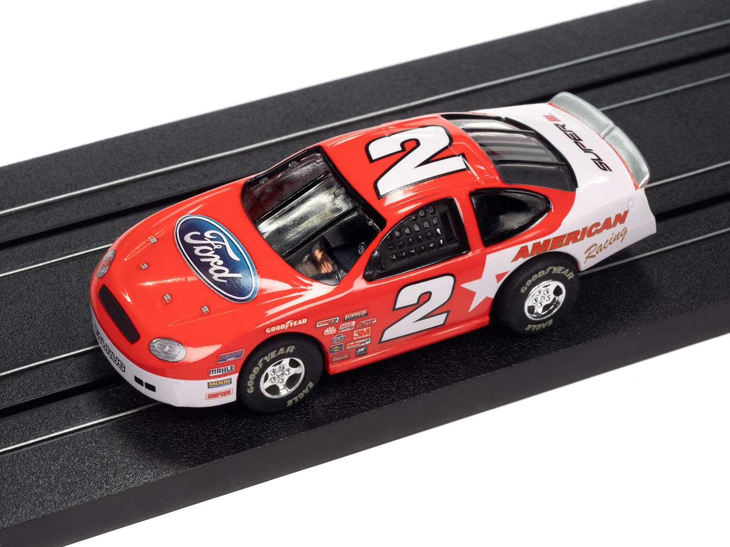 Auto World Super III SC399-2A 2008 Ford Taurus Stock Car (Red) HO Scale Slot Car