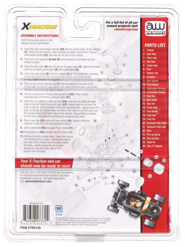 Auto World Parts Xtraction TRX129 Deluxe Pit Kit 2004 Chevrolet Corvette C5-R Body HO Scale Slot Car
