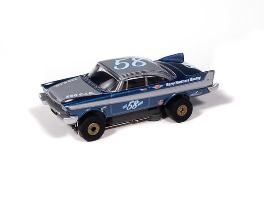 Auto World Thunderjet SC423-4B 1958 Plymouth Fury (Metallic Blue & Silver) HO Scale Slot Car
