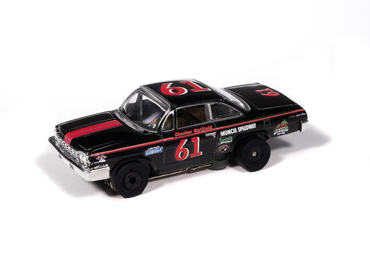 Auto World Thunderjet SC423-2B 1962 Chevrolet Bel Air (Black & Red) HO Scale Slot Car