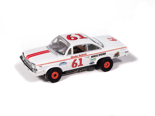 Auto World Thunderjet SC423-2A 1962 Chevrolet Bel Air (White & Red) HO Scale Slot Car