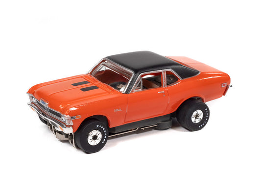 Auto World Thunderjet SC434-1A 1969 Chevy Nova Orange HO Scale Slot Car