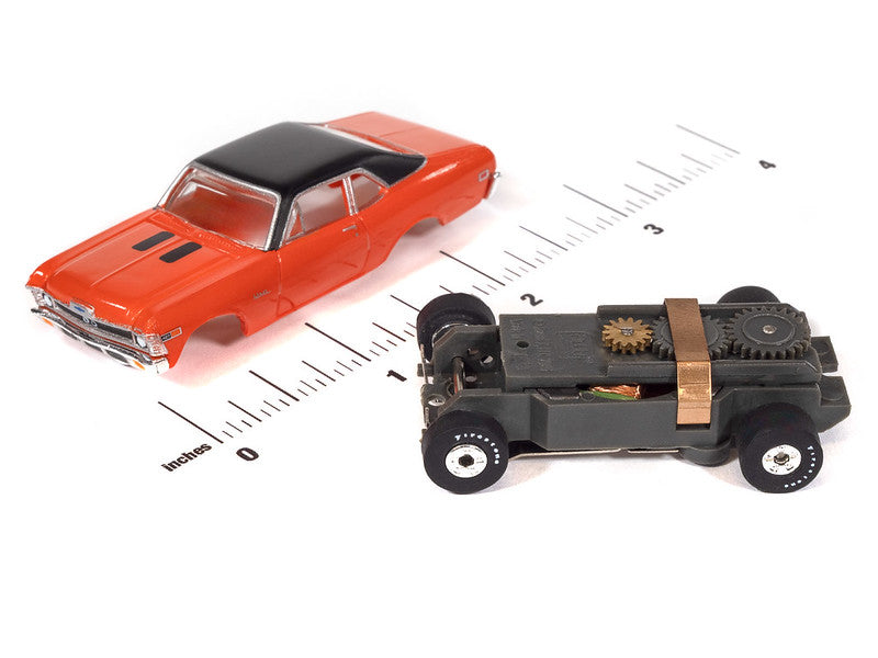 Auto World Thunderjet SC434-1A 1969 Chevy Nova Orange HO Scale Slot Car