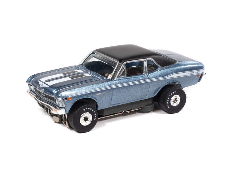 Auto World Thunderjet SC434-1B 1969 Chevy Nova Metallic Blue HO Scale Slot Car