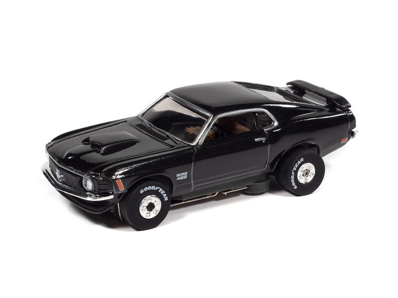 Auto World Thunderjet SC434-2A 1970 Ford Mustang Boss 429 Black HO Scale Slot Car