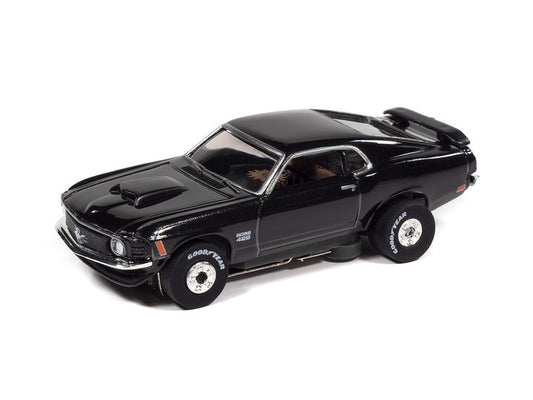 Auto World Thunderjet SC434-2A 1970 Ford Mustang Boss 429 Black HO Scale Slot Car