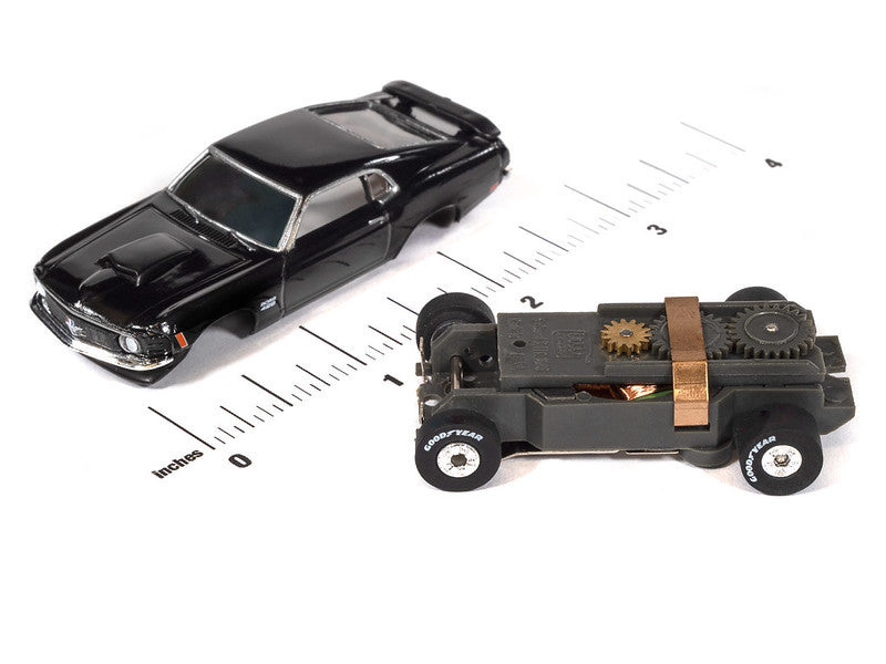 Auto World Thunderjet SC434-2A 1970 Ford Mustang Boss 429 Black HO Scale Slot Car