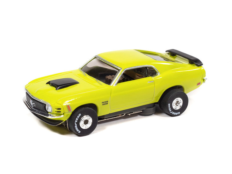 Auto World Thunderjet SC434-2B 1970 Ford Mustang Boss 429 Grabber Green HO Scale Slot Car