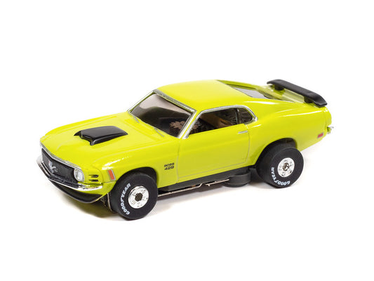 Auto World Thunderjet SC434-2B 1970 Ford Mustang Boss 429 Grabber Green HO Scale Slot Car