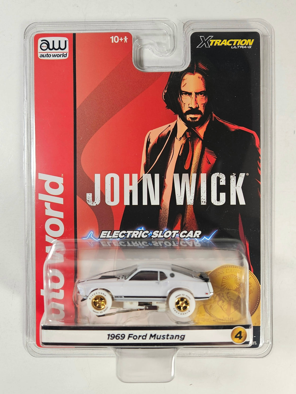 Auto World Xtraction SC426-4 1969 Ford Mustang John Wick (**iWheels**) (ALL NEW TOOLING) HO Scale Slot Car