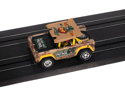Auto World Xtraction SC422-3A 1972 Ford Baja Bronco Rat Fink (Yellow) HO Scale Slot Car