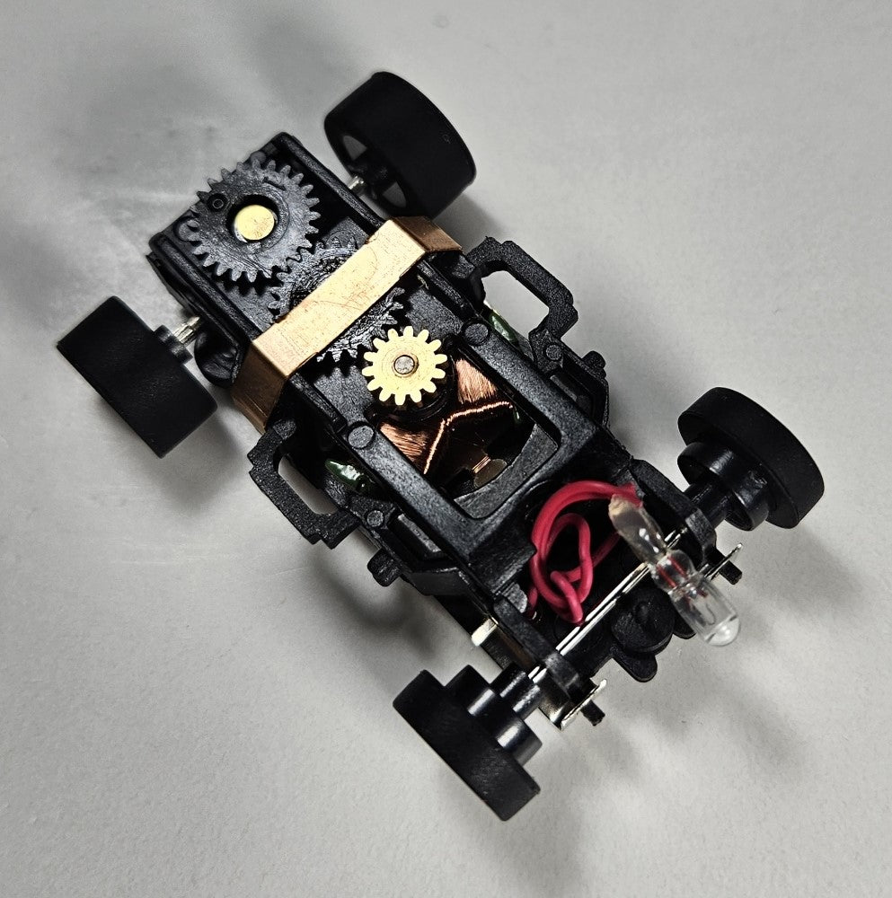 Auto World Parts Xtraction Flamethrower Complete Chassis. Gray Wheels, Black Tires (Long Wheelbase)