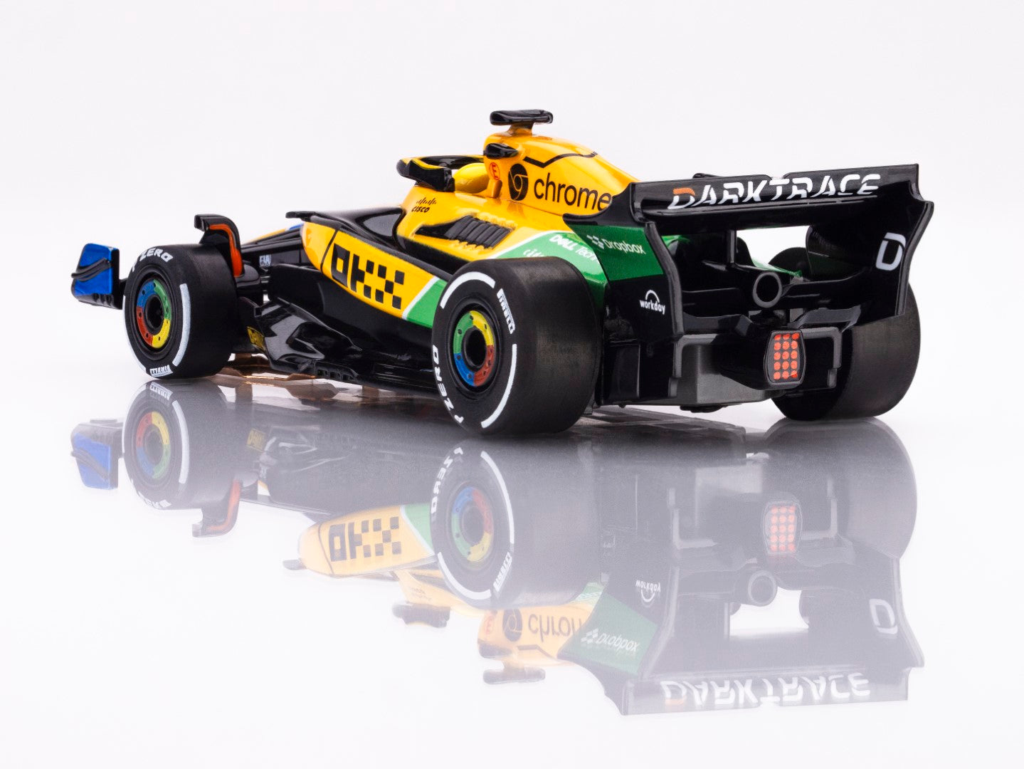 AFX Mega G+ 22120 McLaren F1 MCL38 #4 Senna Monaco 2024 HO Scale Slot Car
