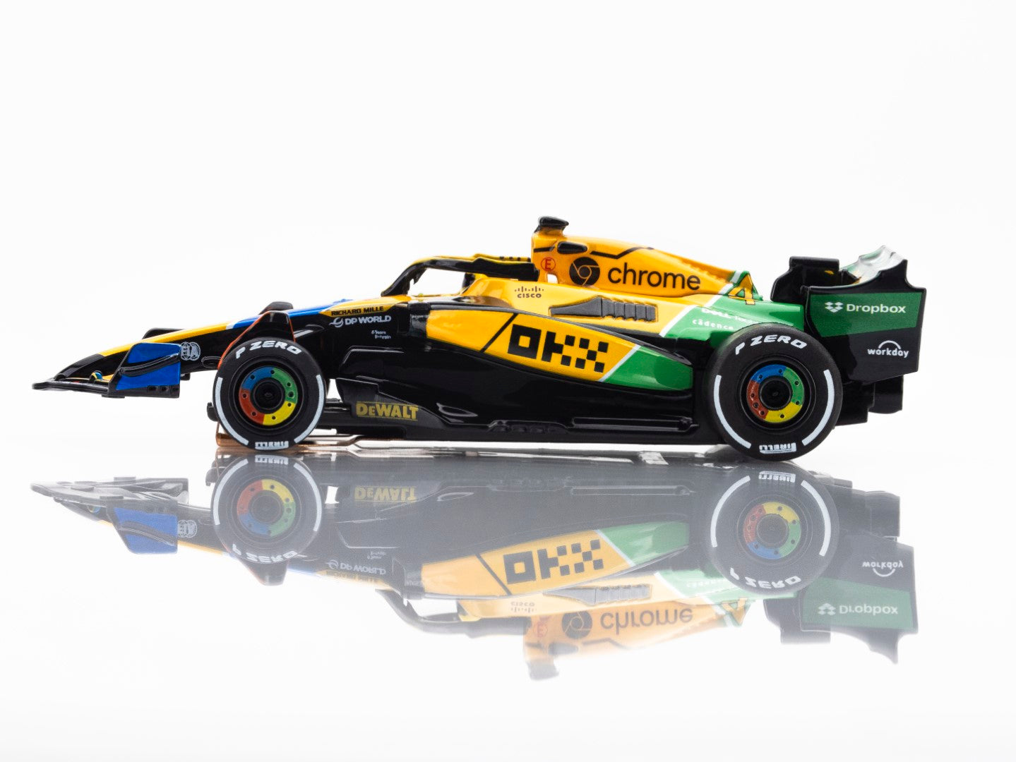 AFX Mega G+ 22120 McLaren F1 MCL38 #4 Senna Monaco 2024 HO Scale Slot Car