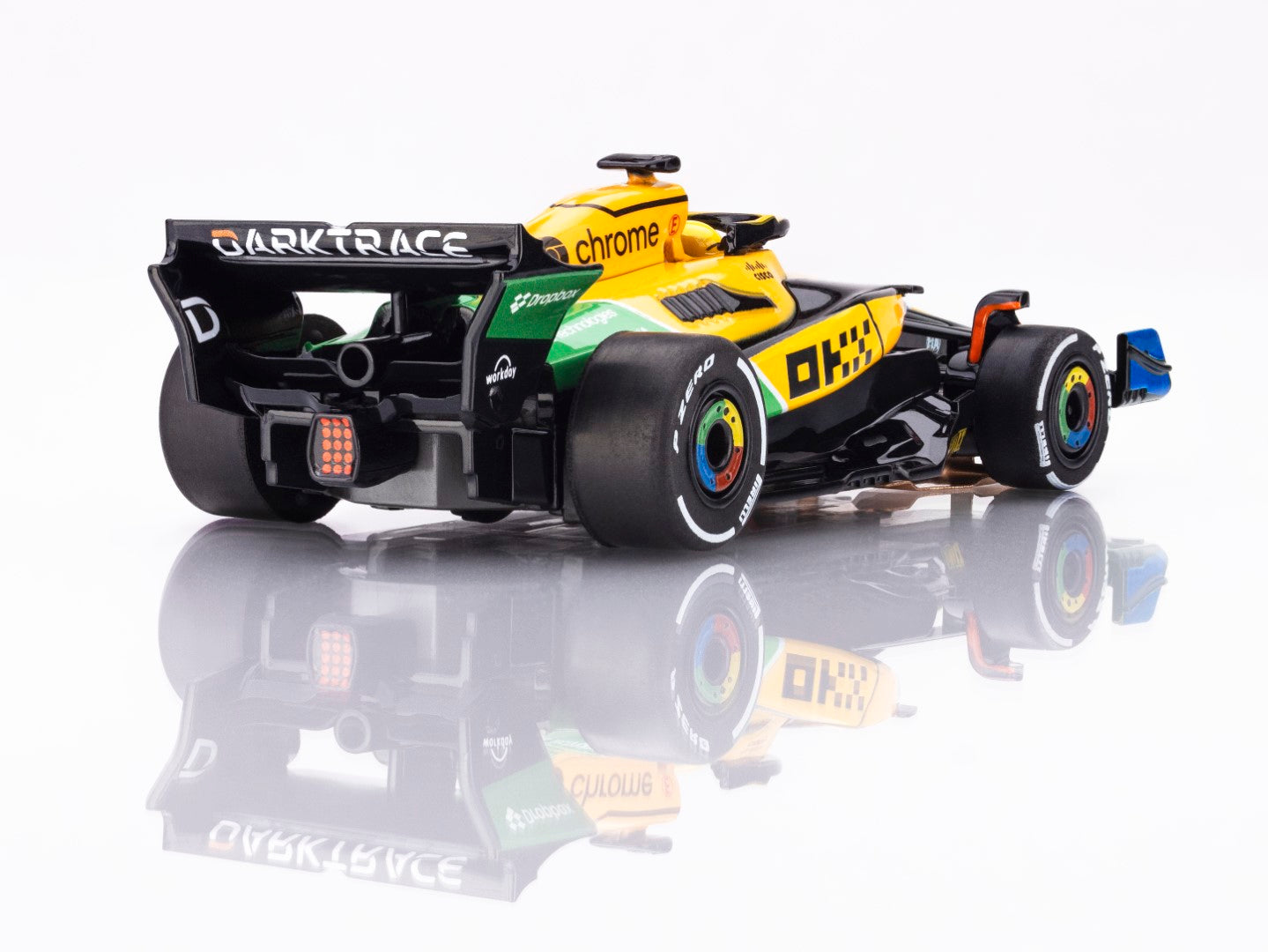 AFX Mega G+ 22120 McLaren F1 MCL38 #4 Senna Monaco 2024 HO Scale Slot Car