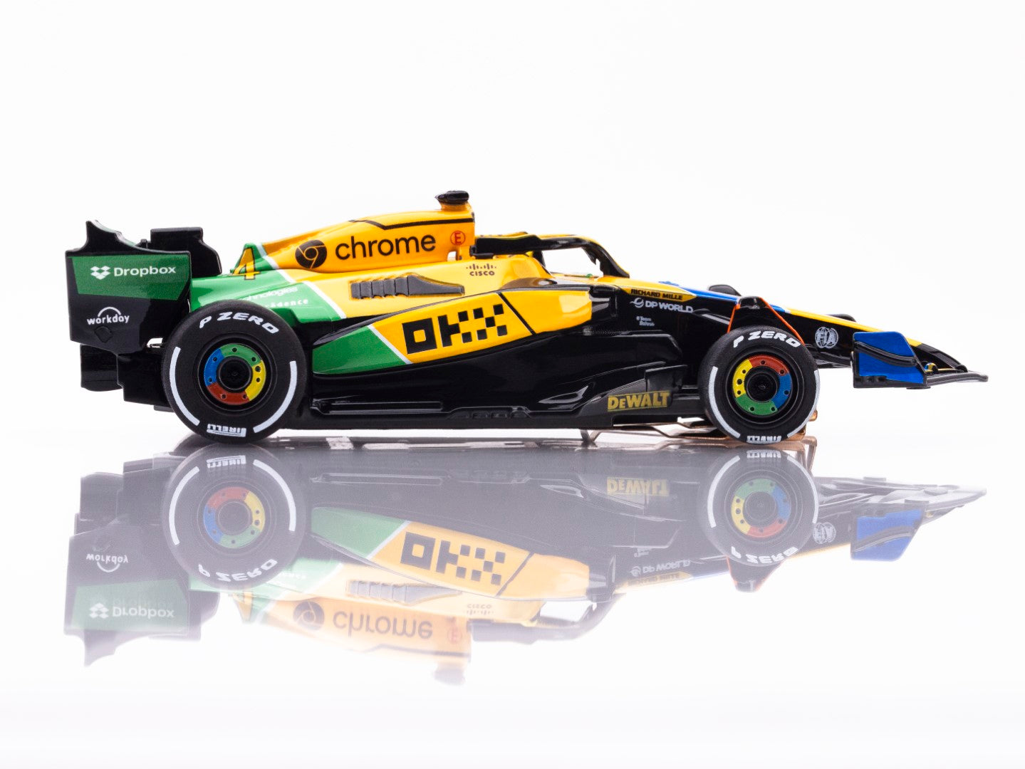 AFX Mega G+ 22120 McLaren F1 MCL38 #4 Senna Monaco 2024 HO Scale Slot Car