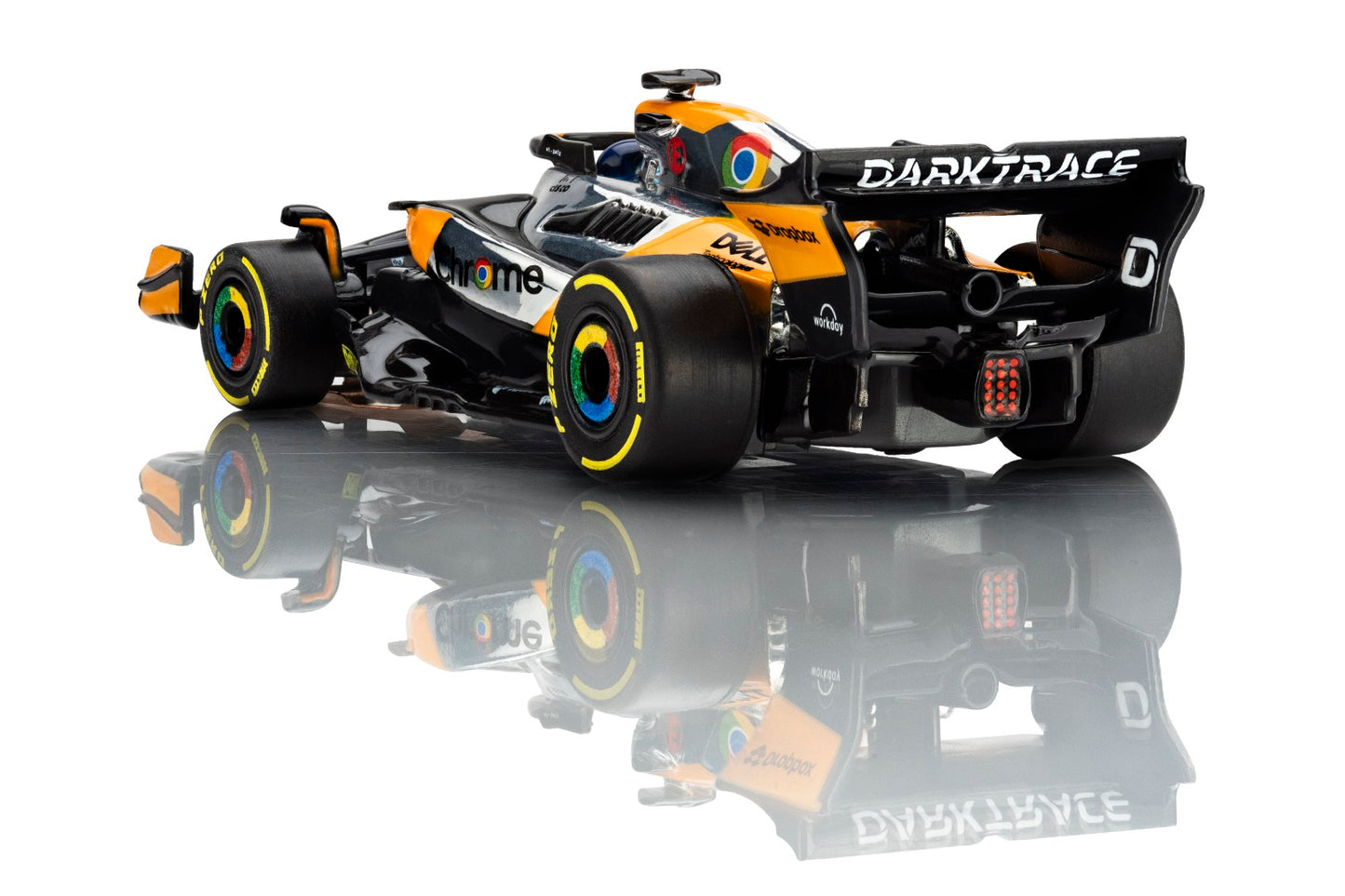 AFX Mega G+ 22158 McLaren F1 MCL38 #81 Austin Chrome Edition HO Scale Slot Car