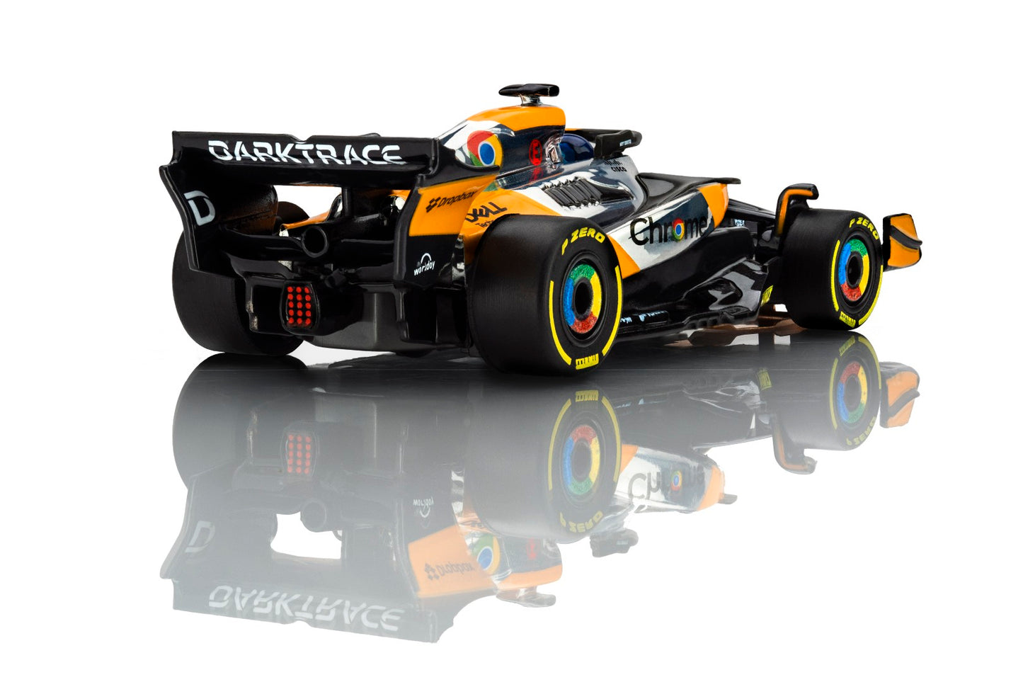 AFX Mega G+ 22158 McLaren F1 MCL38 #81 Austin Chrome Edition HO Scale Slot Car