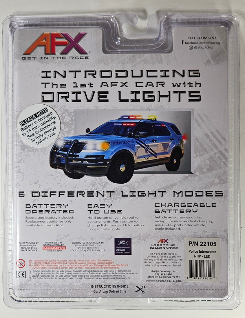 AFX Mega G+ 22105 Police Interceptor NHP with LED Flashing Lights
