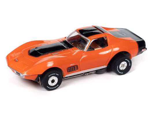 Auto World Thunderjet SC394-1A 2023 R3 BALDWIN MOTION - 1970 CHEVROLET CORVETTE (ORANGE) HO Scale Slot Car