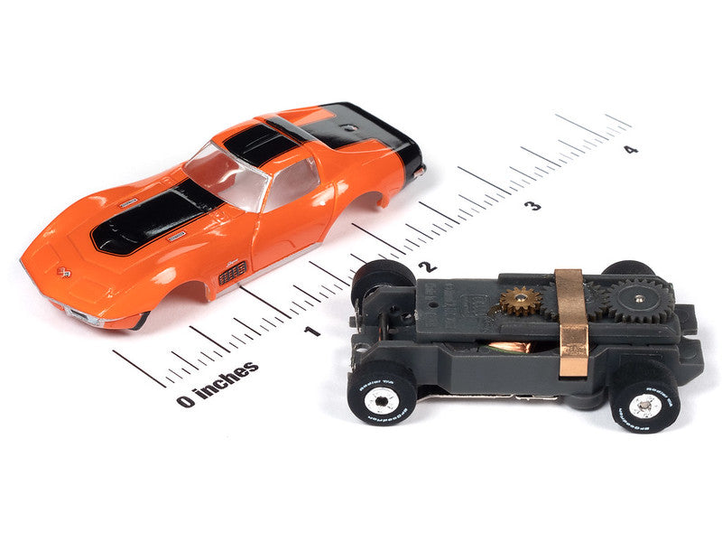 Auto World Thunderjet SC394-1A 2023 R3 BALDWIN MOTION - 1970 CHEVROLET CORVETTE (ORANGE) HO Scale Slot Car