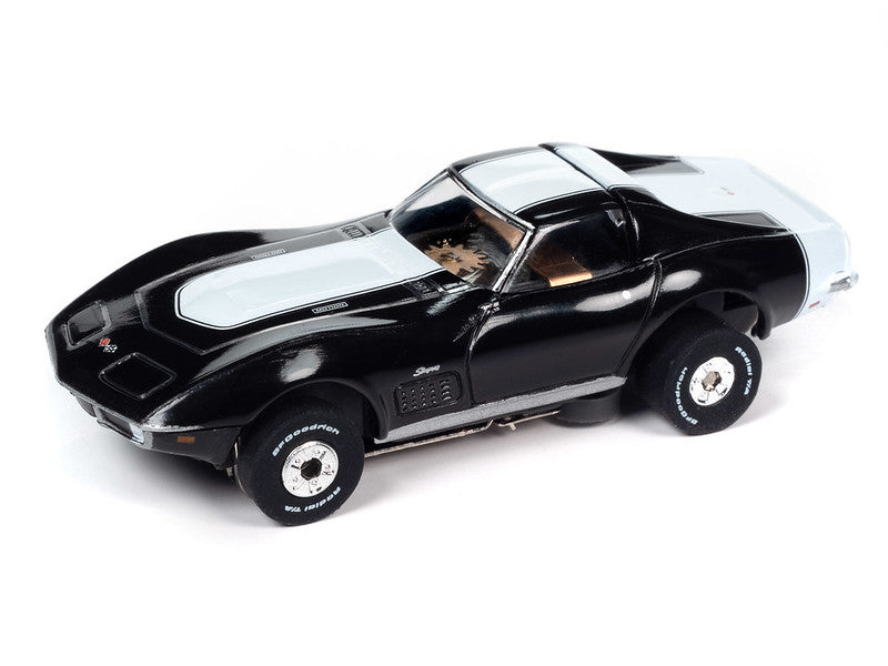 Auto World Thunderjet SC394-1B 2023 R3 BALDWIN MOTION - 1970 CHEVROLET CORVETTE (BLACK) HO Scale Slot Car