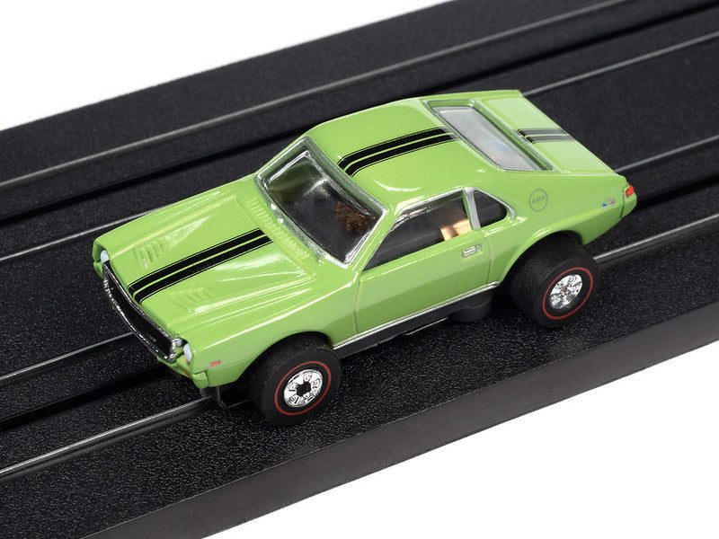 Auto World Thunderjet SC394-3B 2023 R3 COLLIER MOTORS - 1969 AMC AMX (GREEN) HO Scale Slot Car