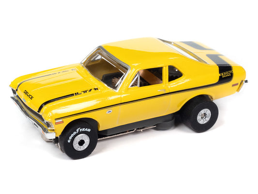 Auto World Thunderjet SC394-4A 2023 R3 YENKO 1970 CHEVROLET NOVA (YELLOW) HO Scale Slot Car