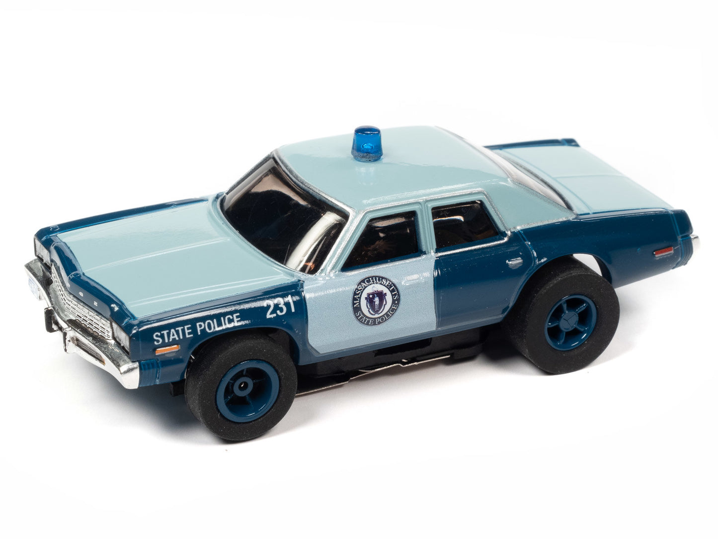 Auto World Xtraction SC397-3 R4 1974 DODGE MONACO MASSACHUSETTS STATE POLICE HO Scale Slot Car