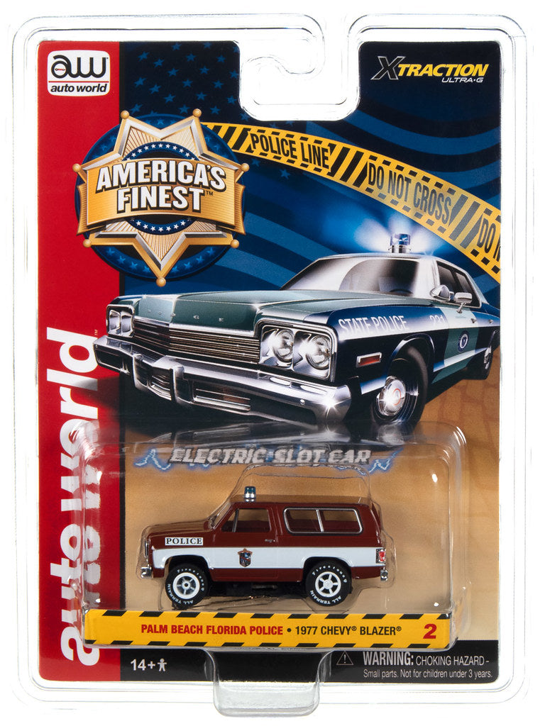 Auto World Xtraction SC397-2 R4 1977 CHEVY BLAZER PALM BEACH FLORIDA HO Scale Slot Car