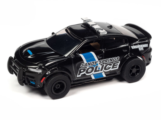 Auto World Xtraction SC397-4 R4 2021 DODGE CHARGER SRT SANDY SPRINGS GEORGIA POLICE HO Scale Slot Car